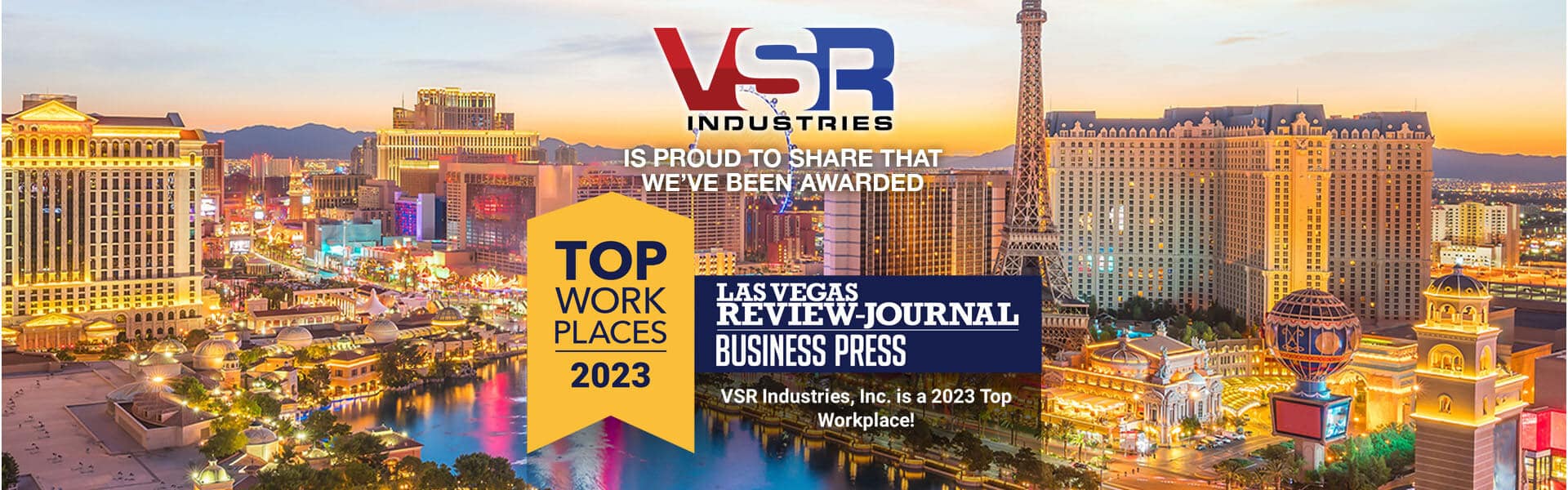 VSR Awarded Nevada Top Workplace Winner 2023 VSR Industries, Inc.